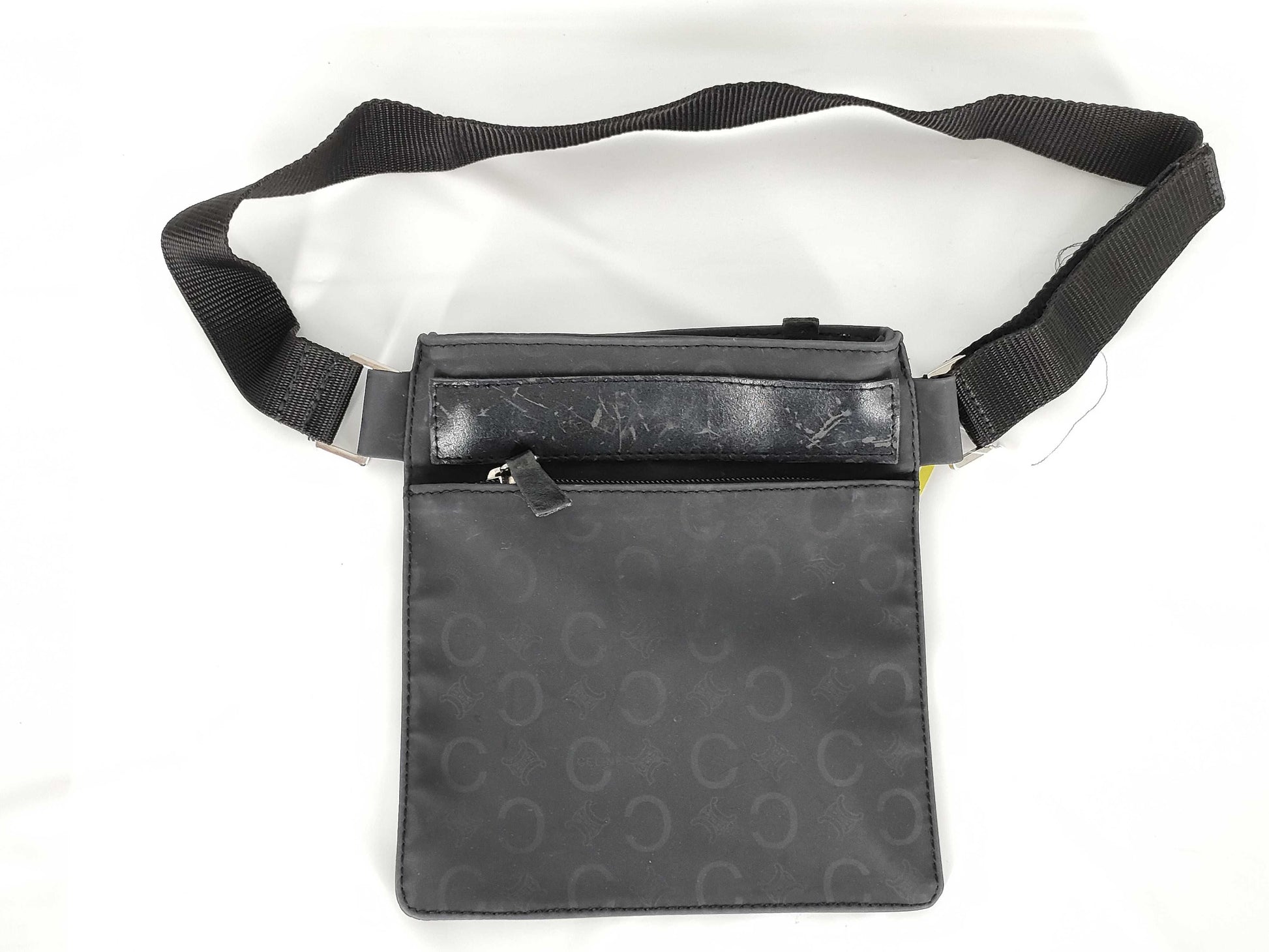 CELINE Triomphe Print Suede Shoulder Bag