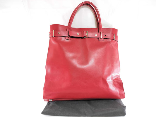 BOTTEGA VENETA Leather Tote Bag Red