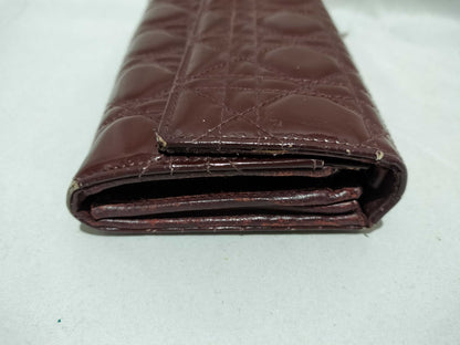 Dior enamel long wallet, wine red