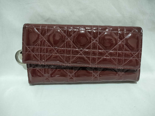 Dior enamel long wallet, wine red