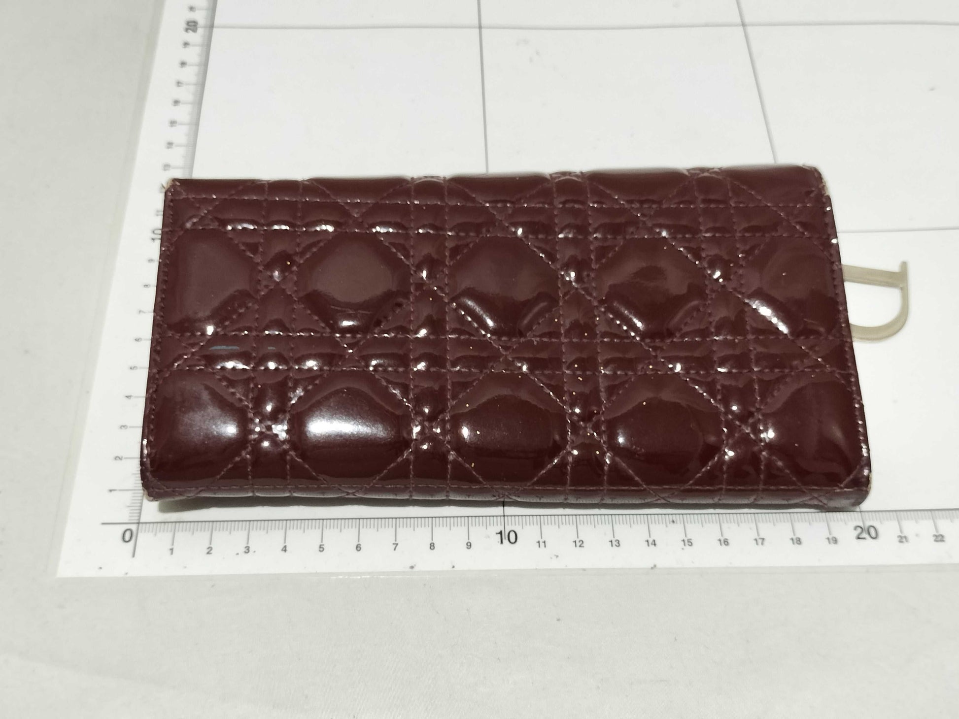 Dior enamel long wallet, wine red