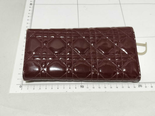 Dior enamel long wallet, wine red