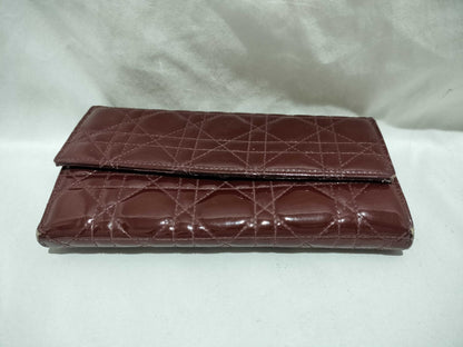 Dior enamel long wallet, wine red
