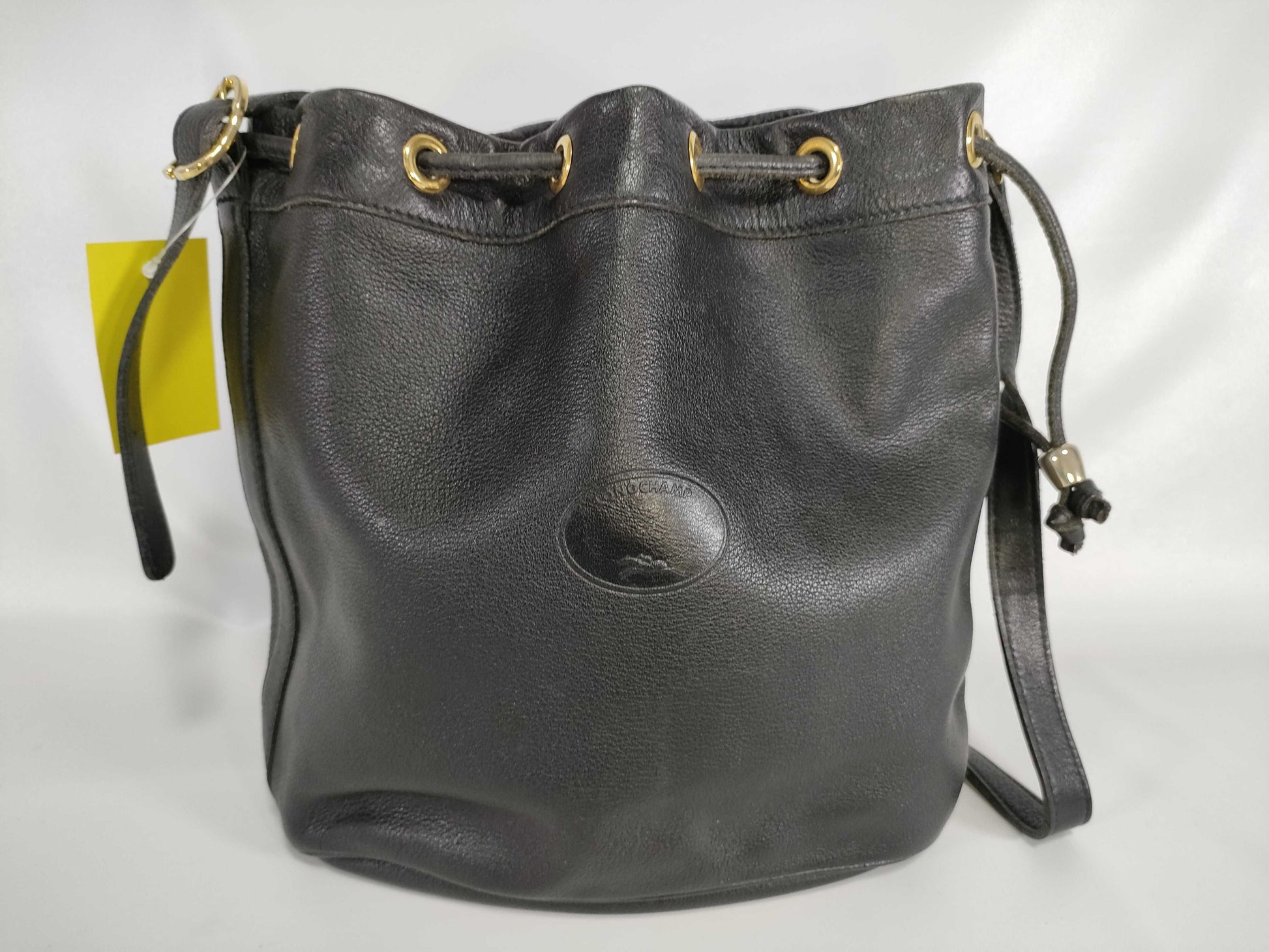 LONG CHAMP Leather Drawstring Shoulder Bag