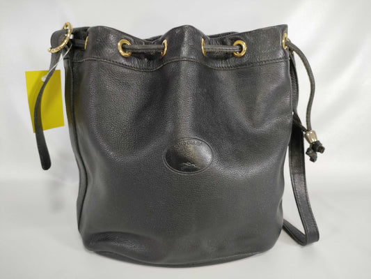 LONG CHAMP Leather Drawstring Shoulder Bag