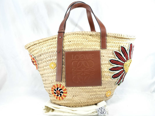 LOEWE Basket Bag with Flower Embroidery