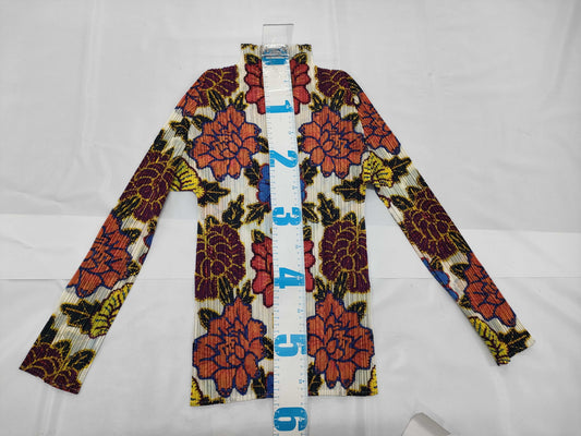 ISSEY MIYAKE Pleats Please Floral Print Top