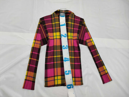 ISSEY MIYAKE Pleats Please Patterned Shirt Check Top