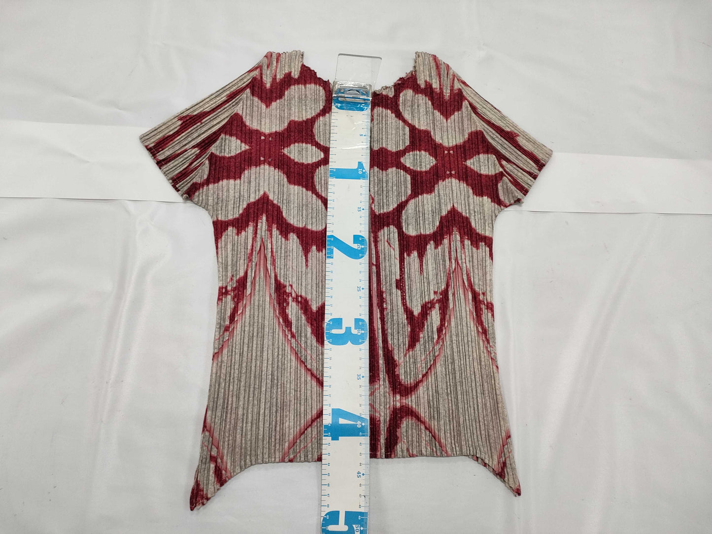 ISSEY MIYAKE Pleats Please Patterned Top, Red Top