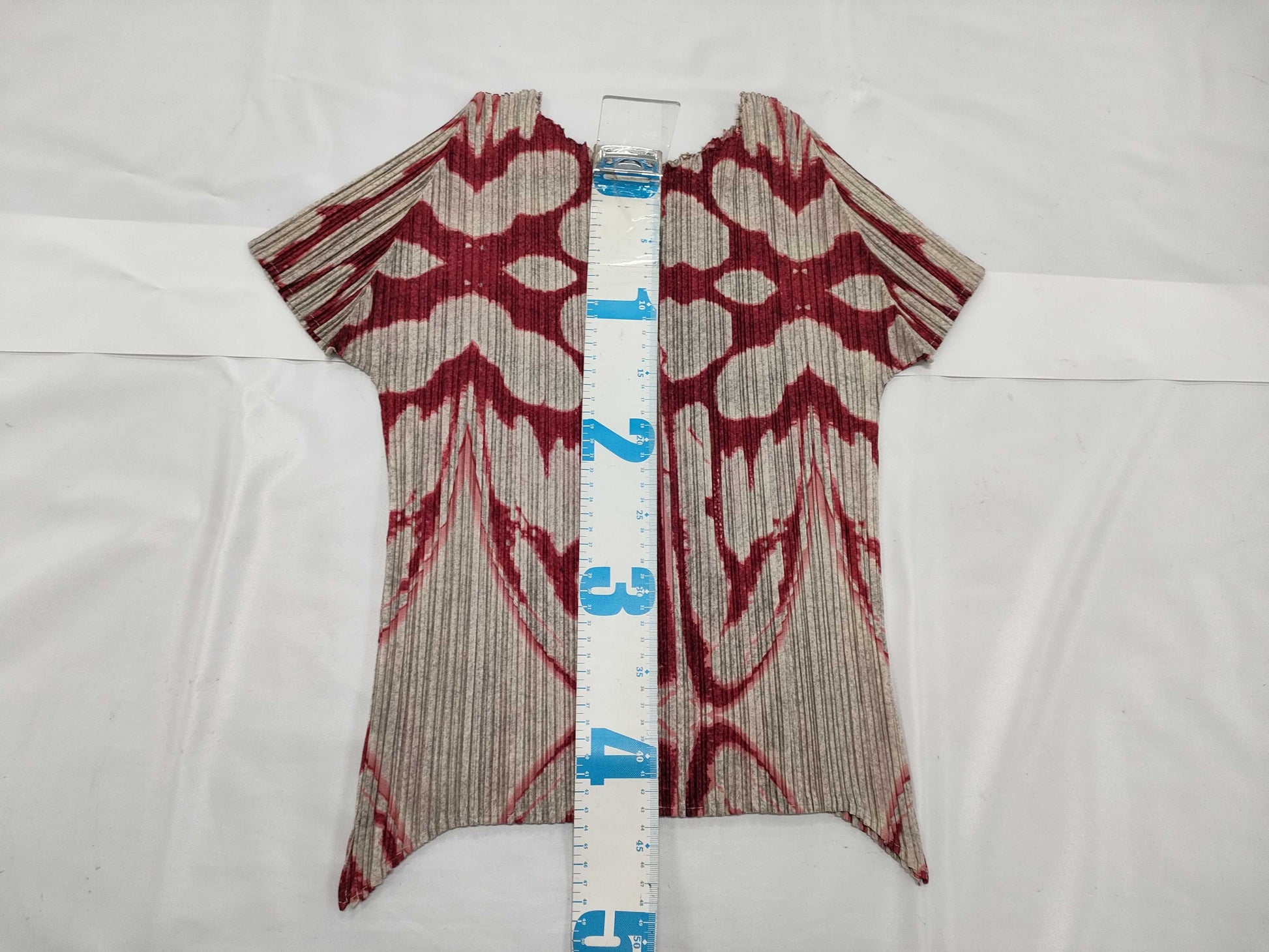 ISSEY MIYAKE Pleats Please Patterned Top, Red Top