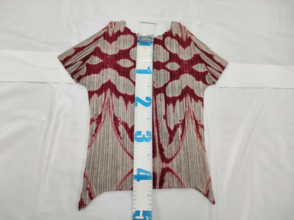 ISSEY MIYAKE Pleats Please Patterned Top, Red Top