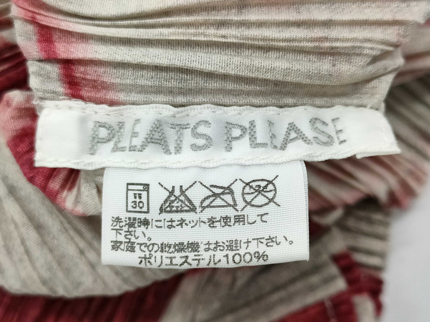 ISSEY MIYAKE Pleats Please Patterned Top, Red Top