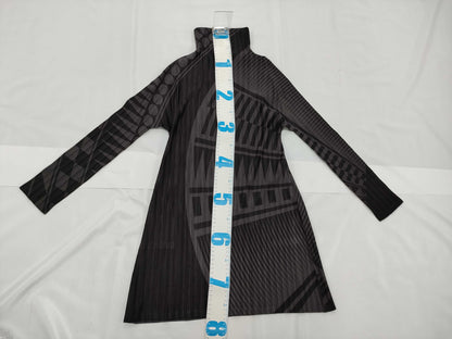ISSEY MIYAKE Pleats Please Patterned High Neck Monotone Top