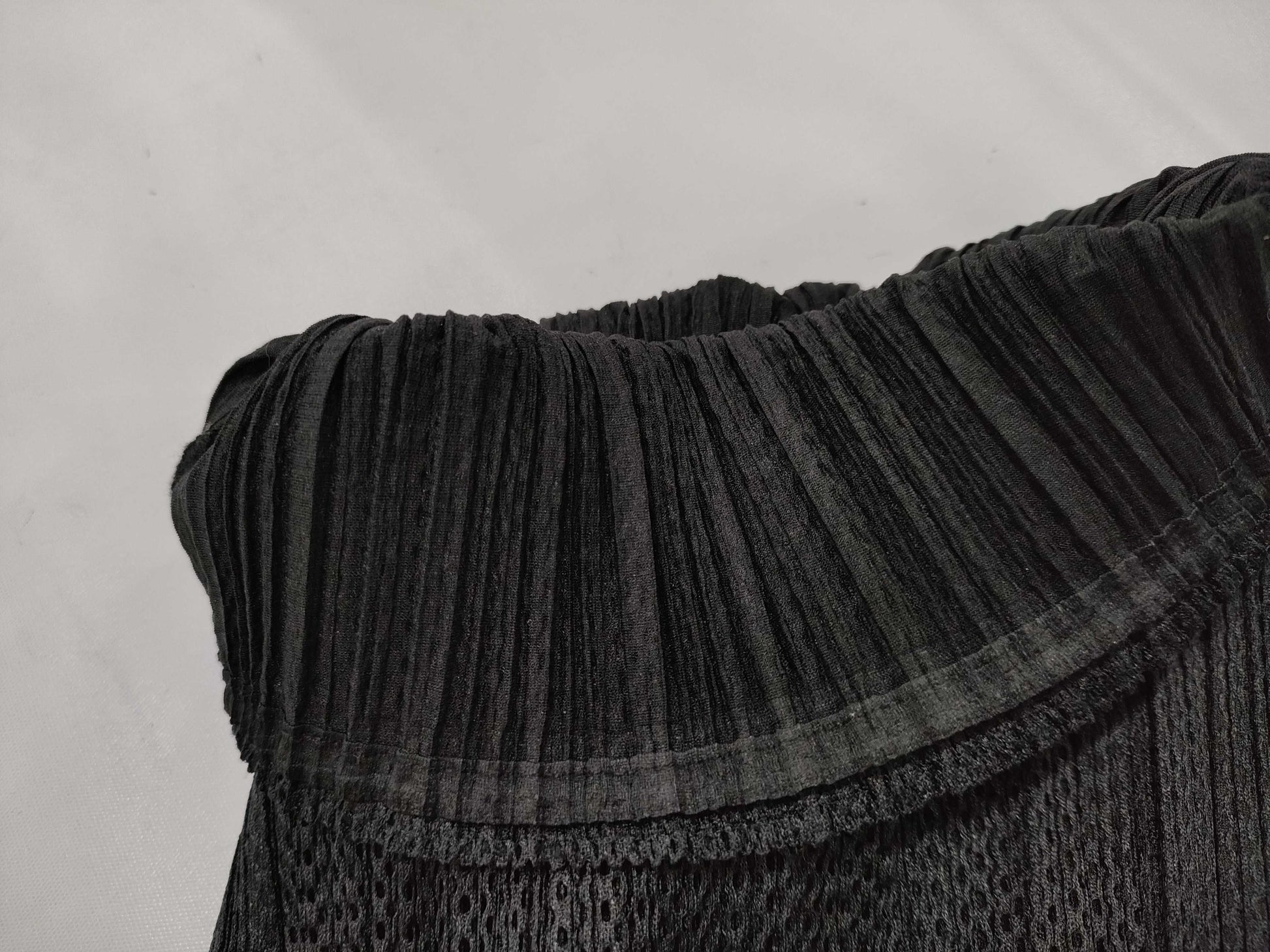 ISSEY MIYAKE Pleats Please Sleeveless High Neck Ruffle Top
