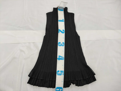 ISSEY MIYAKE Pleats Please Sleeveless High Neck Ruffle Top