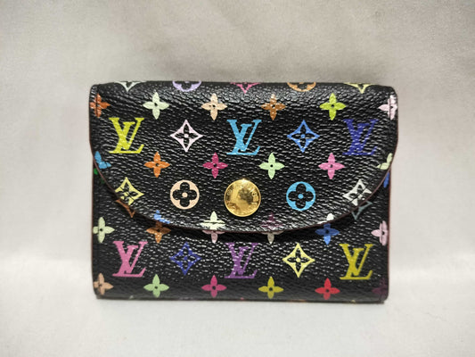 LOUIS VUITTON Monogram Multicolore Carte de Visite Business Card Holder Black Coin Case