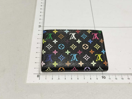LOUIS VUITTON Monogram Multicolore Carte de Visite Business Card Holder Black Coin Case