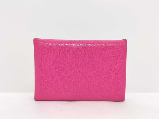 HERMES Calvi Duo Chevre Coin Case Pink Coin Case