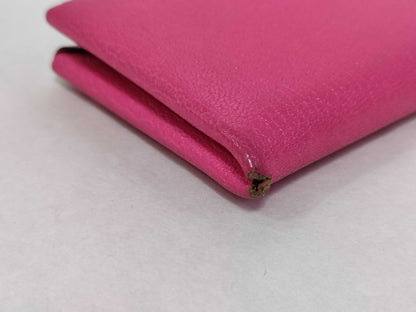 HERMES Calvi Duo Chevre Coin Case Pink Coin Case