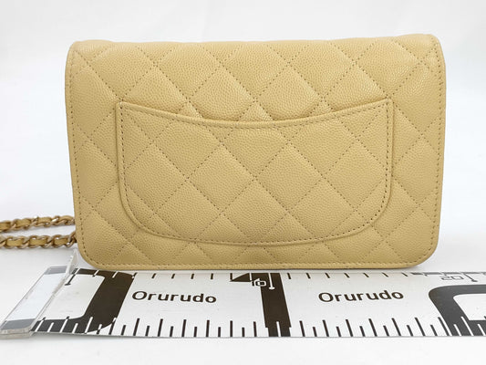 CHANEL Caviar Skin Chain Wallet Shoulder Bag