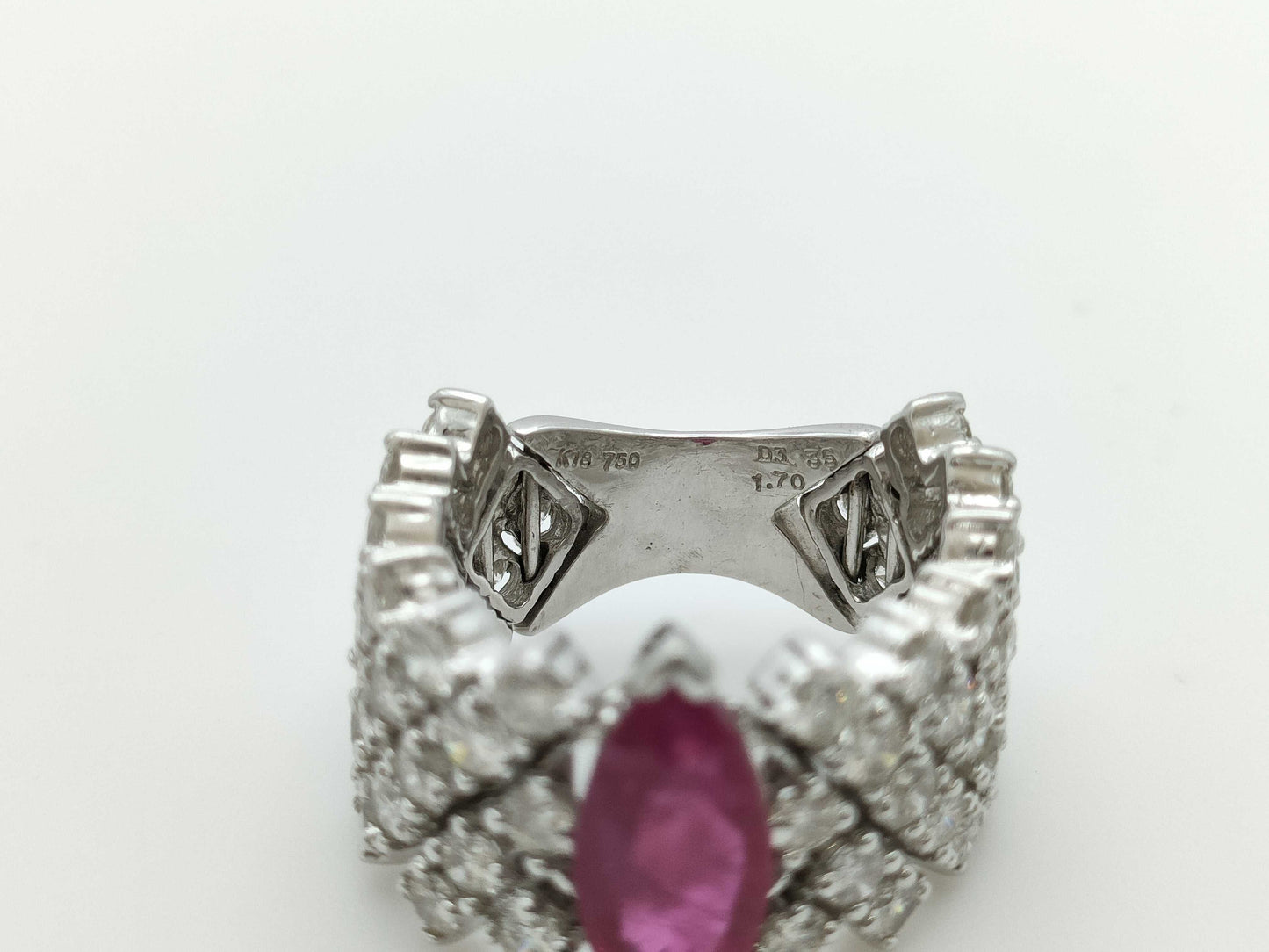 R1.70ct D3.35ct K18 9.5g Ring 