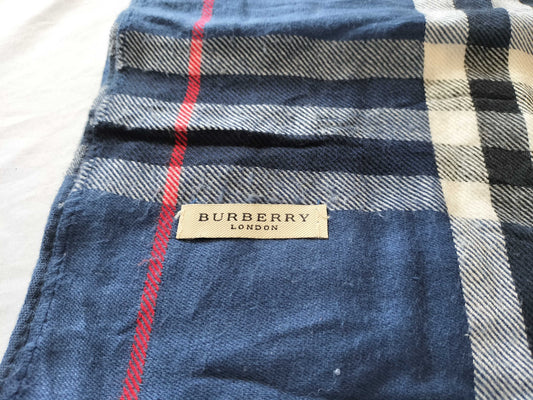 BURBERRY Nova Check Blue Scarf