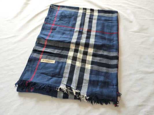 BURBERRY Nova Check Blue Scarf