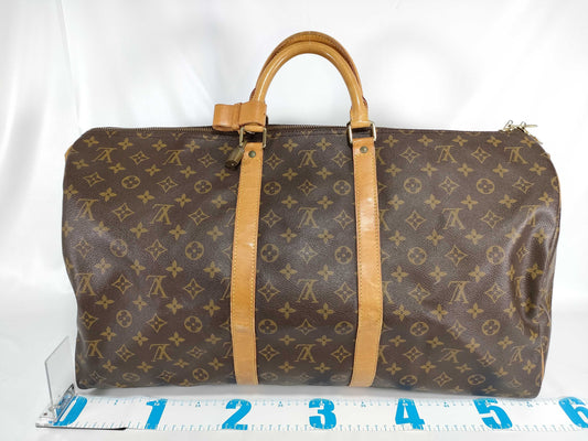 LOUIS VUITTON Monogram Keepall Bandouliere 55 Boston Bag 