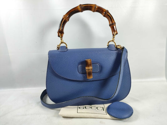 GUCCI Bamboo 00020290633 2WAY Purple Handbag
