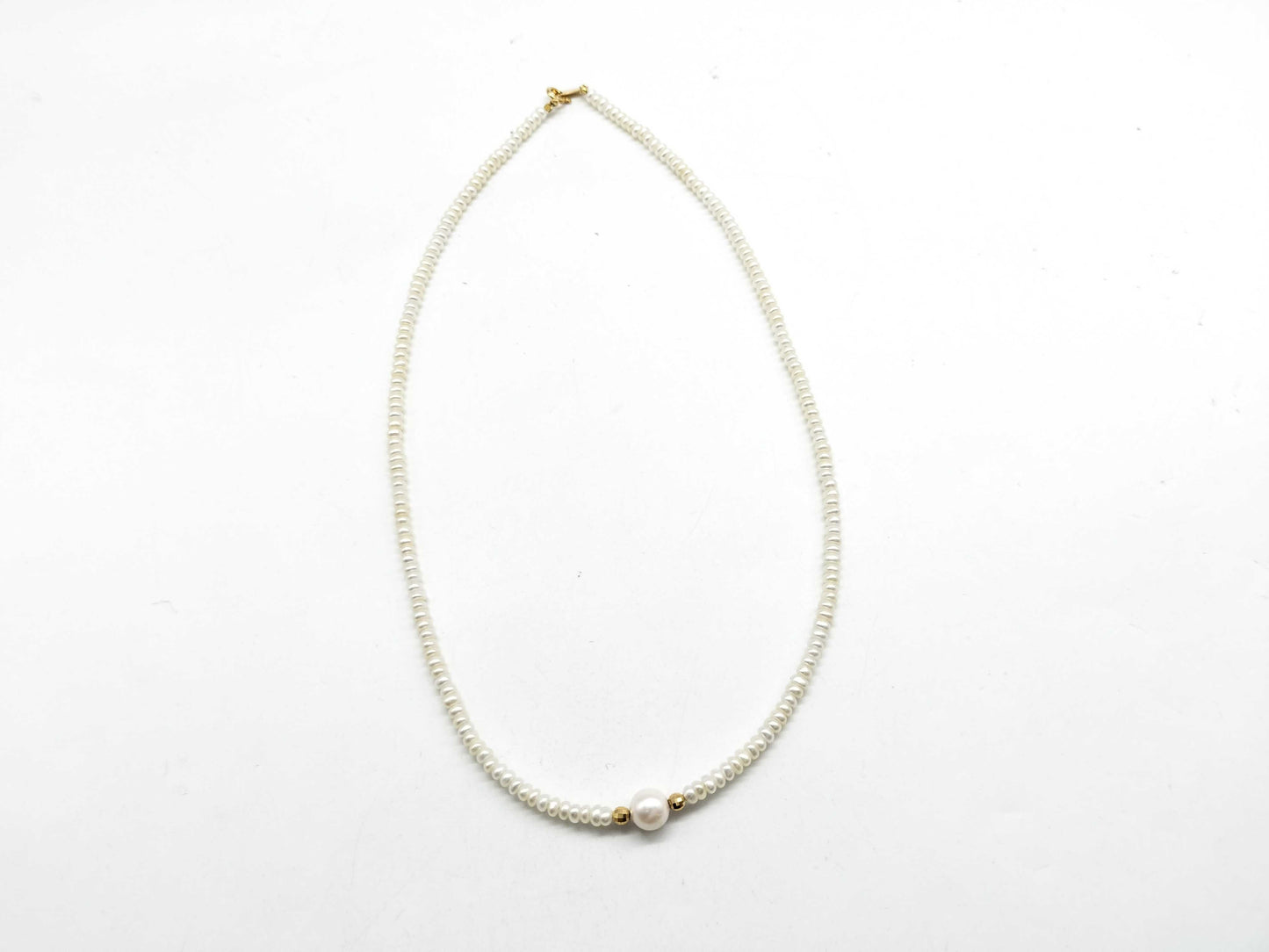 Pearl diameter: Approx. 2.8mm-3.3mm / 6.7mm, K18/METAL, 6.1g, Necklace 
