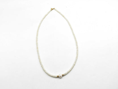 Pearl diameter: Approx. 2.8mm-3.3mm / 6.7mm, K18/METAL, 6.1g, Necklace 