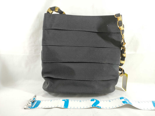 Salvatore Ferragamo Vara Chain Frill Canvas Tote Handbag