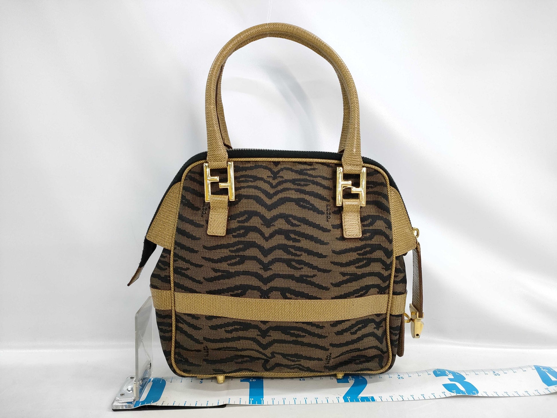 FENDI Zucca Pattern Zebra 2-Way Bag Handbag
