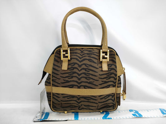 FENDI Zucca Pattern Zebra 2-Way Bag Handbag