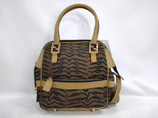 FENDI Zucca Pattern Zebra 2-Way Bag Handbag