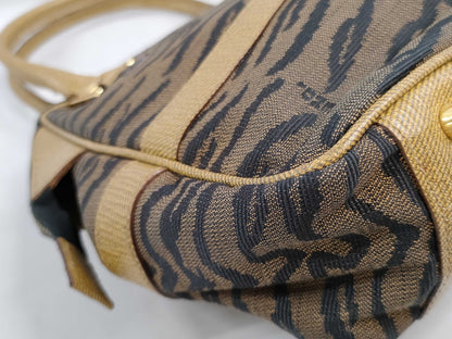 FENDI Zucca Pattern Zebra 2-Way Bag Handbag