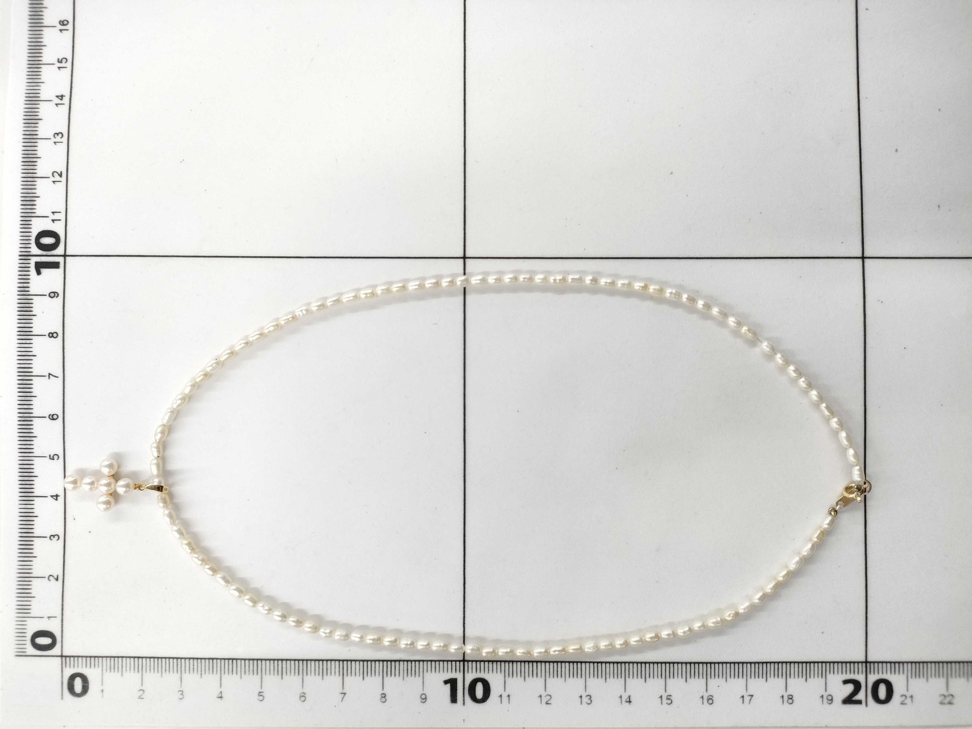 Pearl diameter: approx. 2.6mm-4.0mm, 18K gold, 5.9g, necklace 