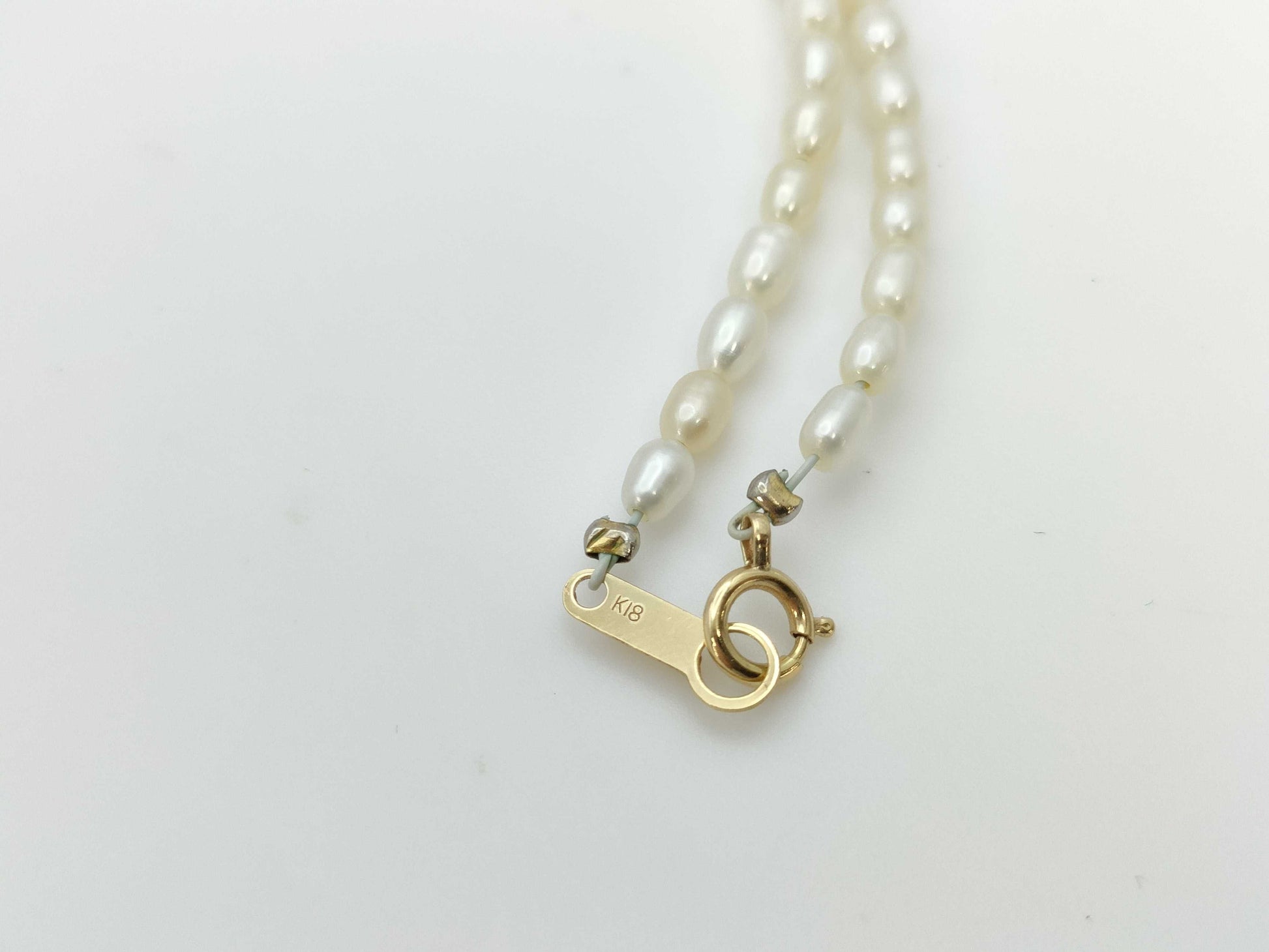 Pearl diameter: approx. 2.6mm-4.0mm, 18K gold, 5.9g, necklace 