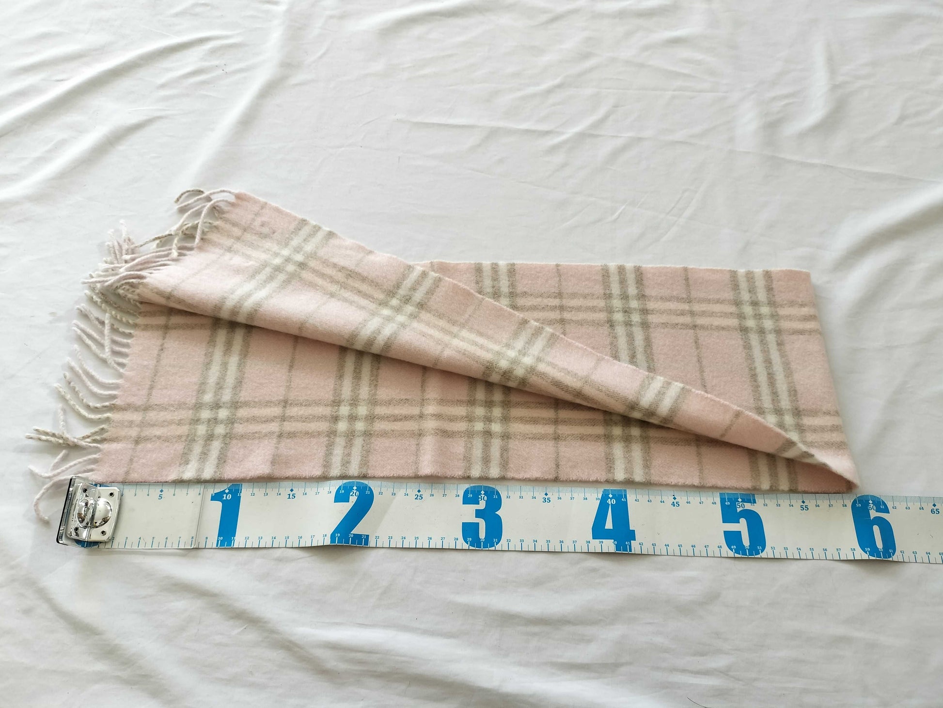 BURBERRY Check Cashmere Pink Scarf