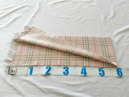 BURBERRY Check Cashmere Pink Scarf