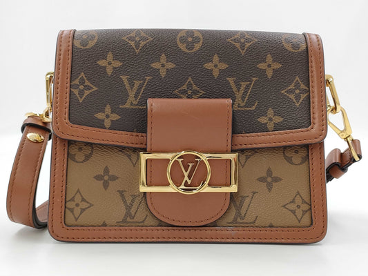 LOUIS VUITTON Monogram Monogram Reverse Dauphine Shoulder Bag with Shoulder Strap
