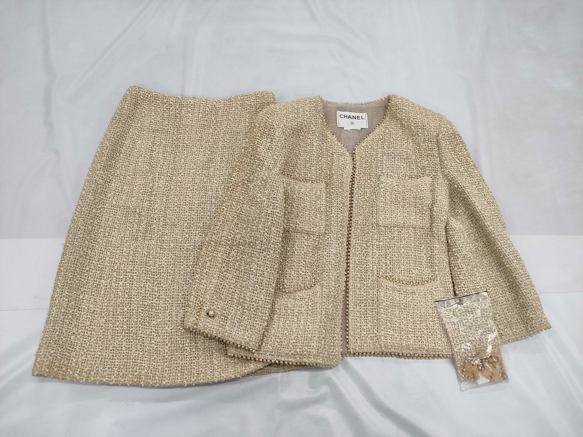 CHANEL Tweed Jacket/Skirt Set Other Apparel