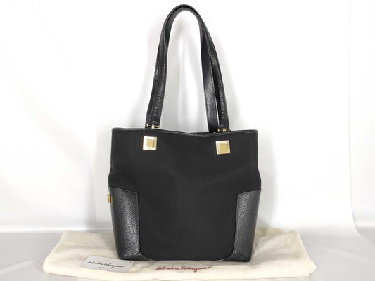Salvatore Ferragamo AQ-21 1895 Nylon Canvas Tote Bag Handbag