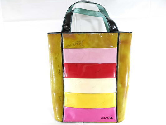 CHANEL Enamel Border Tote Bag