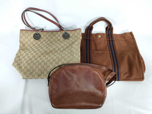 HERMES Gucci/Ferragamo shoulder bag set