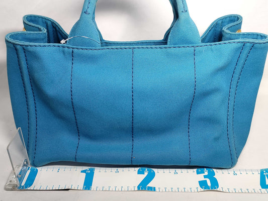 PRADA Canapa 2-way Blue Handbag