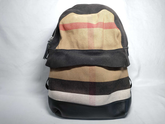 BURBERRY Border x Leather Backpack