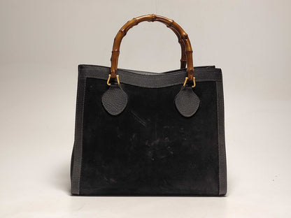 GUCCI Bamboo Suede Handbag