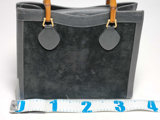 GUCCI Bamboo Suede Handbag