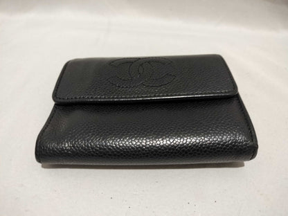 CHANEL Caviar Tri-fold Wallet